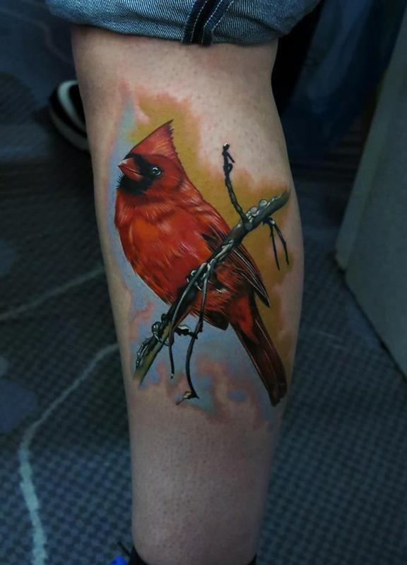 red bird tattoo