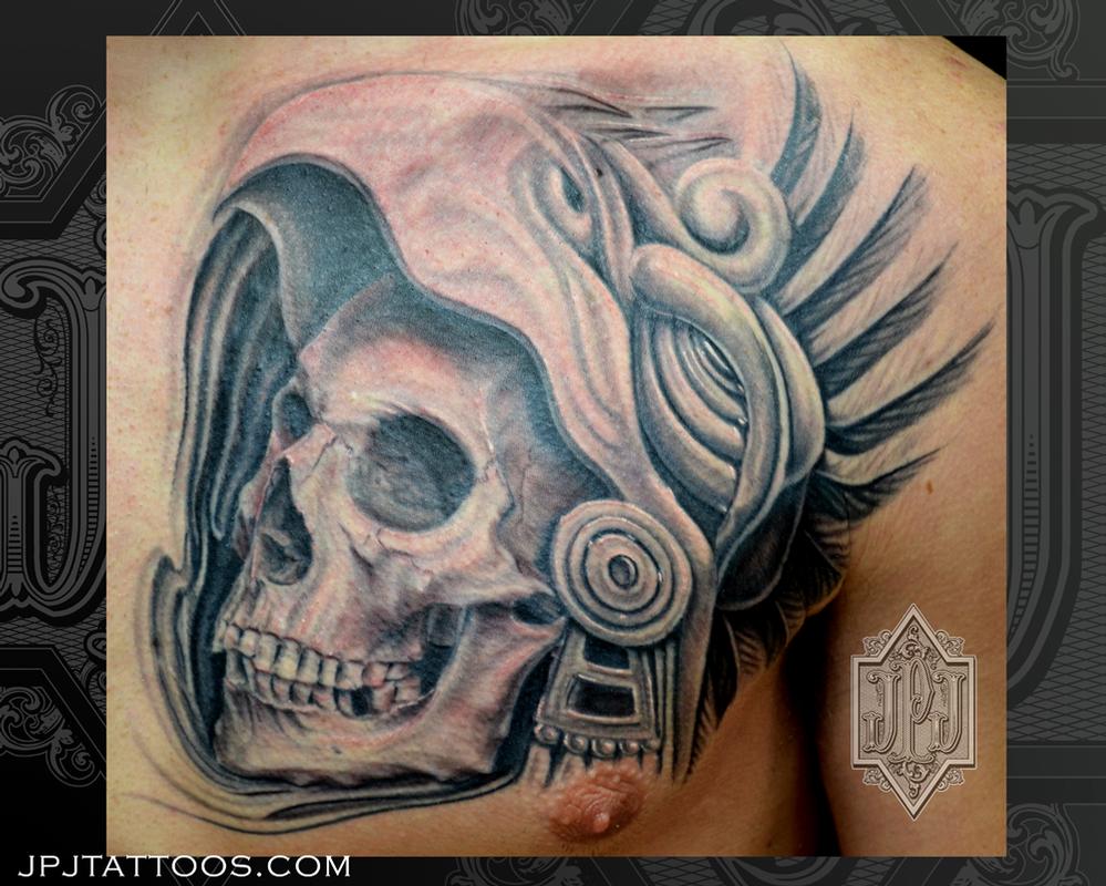 Aztec Skull by Jose Perez Jr: TattooNOW