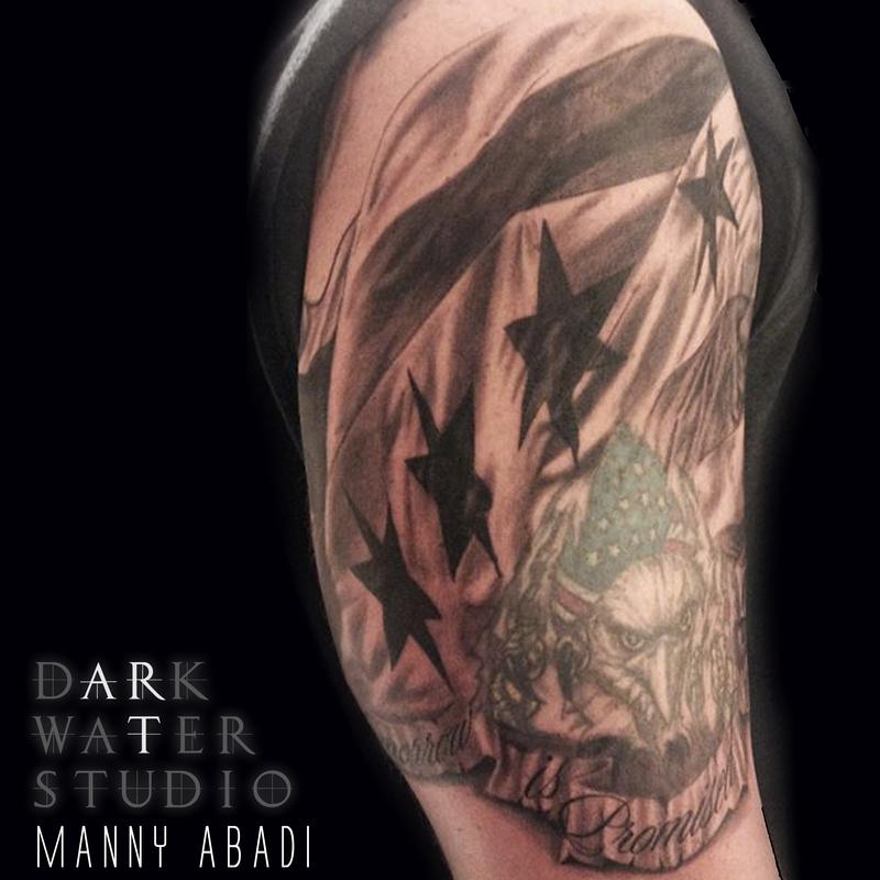 27+ Black And Grey Flag Tattoo
