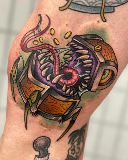 Mimic Monster Chest Tattoo Design Thumbnail