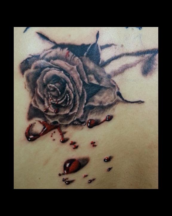 Bleeding Rose Blood Drop Bloody Temporary Tattoo Sticker  OhMyTat