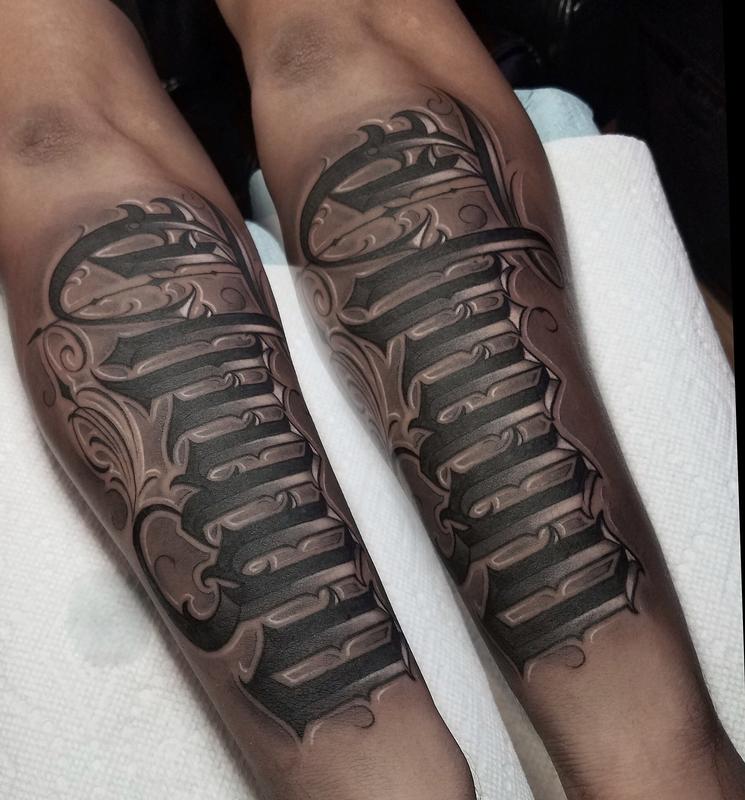 LAS VEGAS LETTERING  SCRIPT TATTOOS BY VANDAL  SKIN DESIGN TATTOO