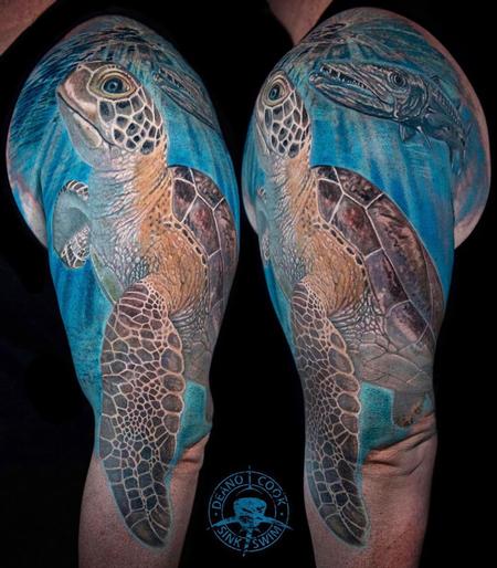 Tattoos - Color Sea Turtle Tattoo - 141415