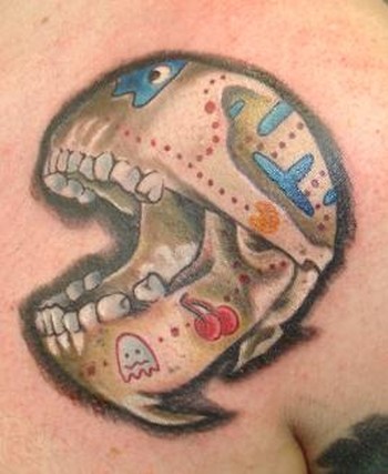 Dennis Duarte - pac man arcade style sugar skull
