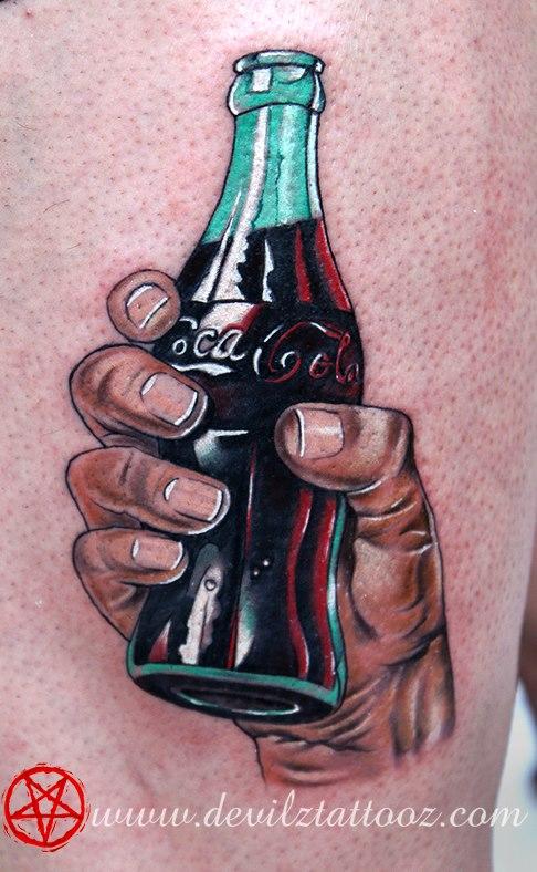 Coca cola tattoo done in Paris by Lokesh : TattooNOW