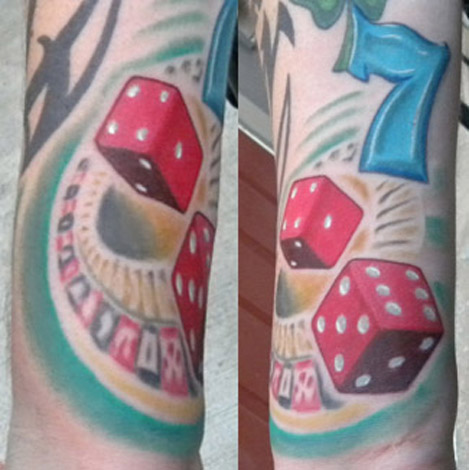 dice  Tattoos by Aaron Broke