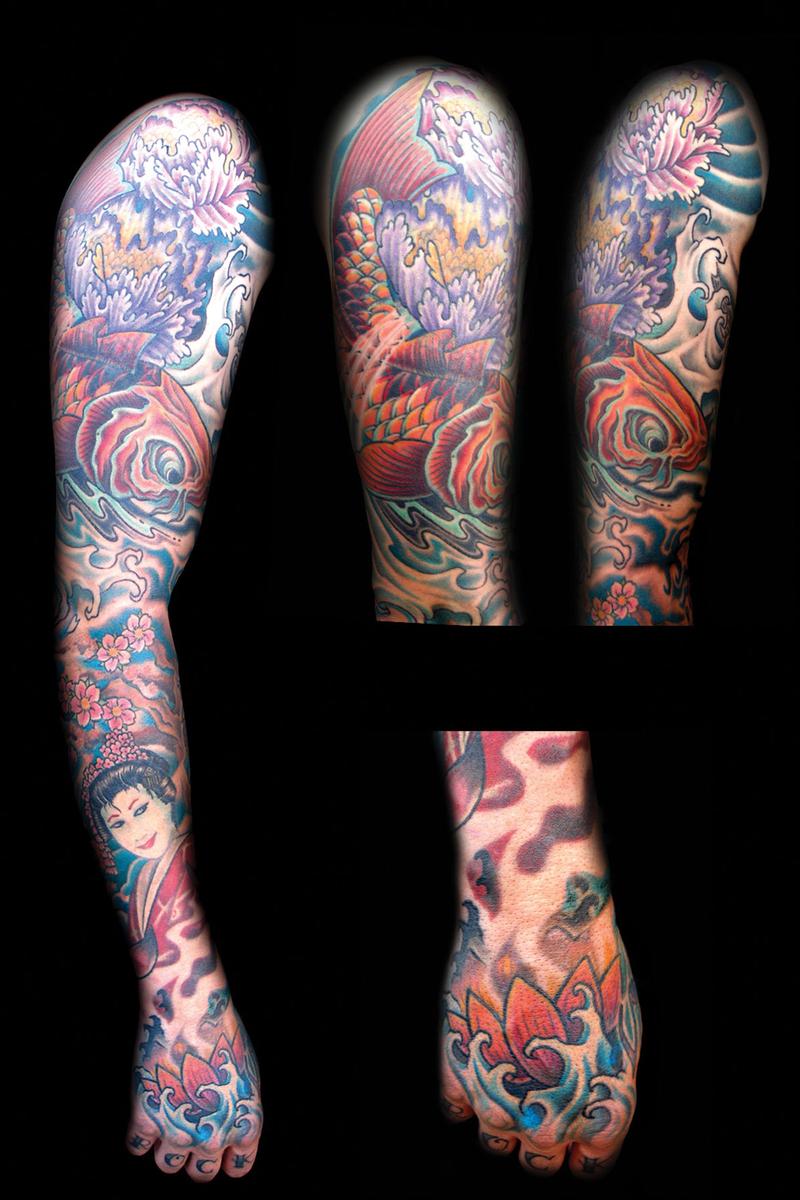 Asian Inkspiration  no Instagram Dragon x Koi By  dodepraslumina    Colorful sleeve tattoos Japanese sleeve tattoos Full sleeve tattoos