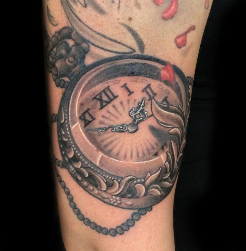 Pocket Watch tattoo by Diego TattooNOW