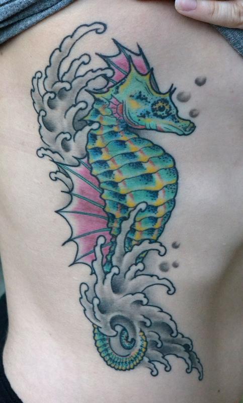 Seahorse Color Tattoo by Diego: TattooNOW