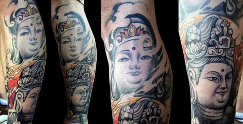 Tattoos - Buddhist Tattoo Sleeve - 25441