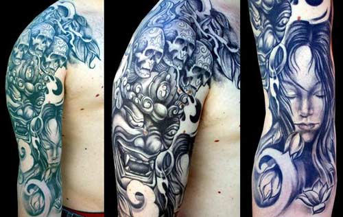Tattoos - Japanese Inspired Sleeve Tattoo - 25447