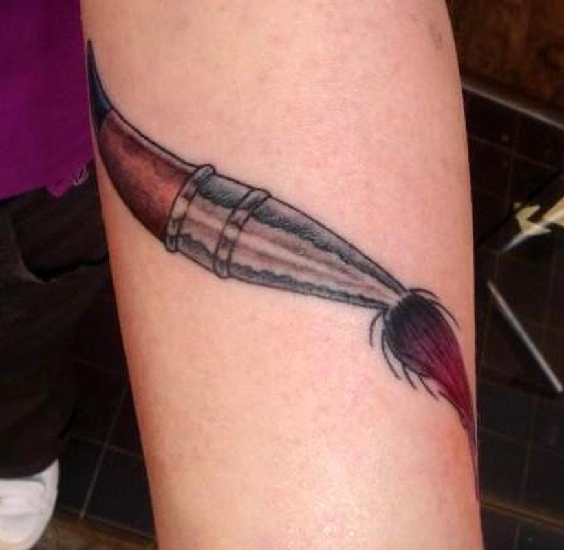 26 Paintbrush And And Pencil Tattoos