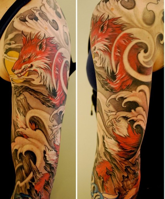 Wolf Half Sleeve Tattoo By Johan Finne Tattoonow Wolf Half Sleeve Tattoo By Johan Finne Tattoonow