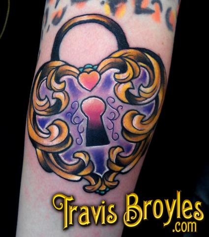 Travis Broyles - Heart Key Tattoo