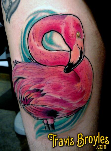 Travis Broyles - Pink Flamingo Tattoo