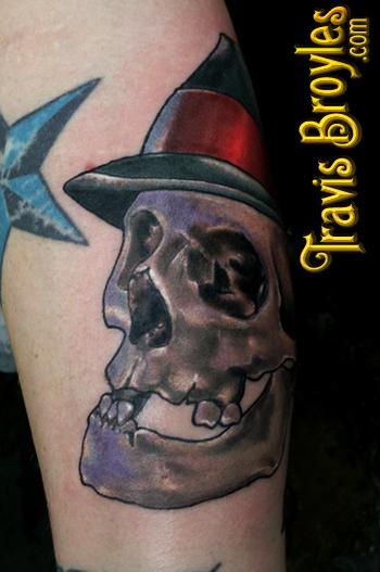 Tattoos - Skull with fedora - 73888
