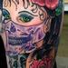Tattoos - Woman with a veil and skull.   - 65216
