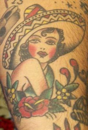 Pinup with Sombrero by Oliver Peck: TattooNOW