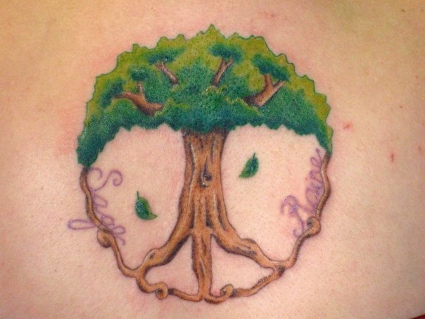 Peace Tree on a Back by Stacey Blanchard: TattooNOW