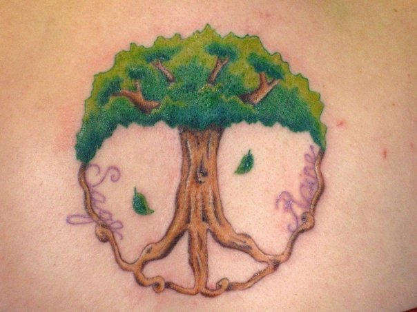Peace Tree on a Back by Stacey Blanchard: TattooNOW Peace Tree on a Back by Stacey Blanchard: TattooNOW