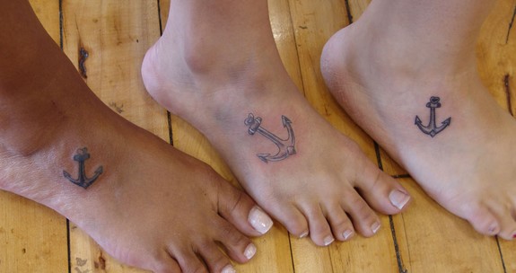 Three anchor tattoos on feet by Blaze Schwaller: TattooNOW Three anchor tattoos on feet by Blaze Schwaller: TattooNOW