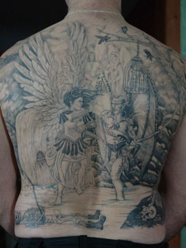 Angel And Demon Fight By Blaze Schwaller Tattoonow