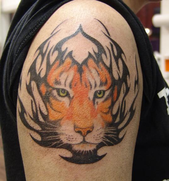 Tribal tiger tattoo by Blaze Schwaller: TattooNOW Tribal tiger tattoo by Blaze Schwaller: TattooNOW
