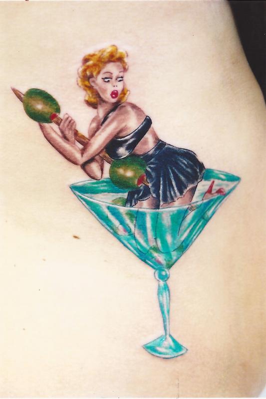 Martini Girl Pin Up Tattoo by Gentleman Jacq: TattooNOW