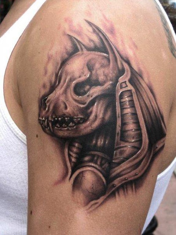 Animal skull tattoo by Gaston Siciliano: TattooNOW Animal skull tattoo by Gaston Siciliano: TattooNOW