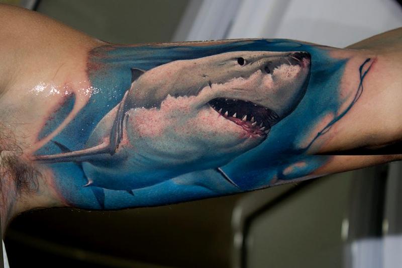 Realistic Shark Tattoo by Victor Chil TattooNOW