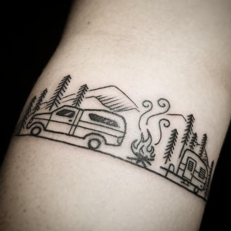 Camping tattoo by Amanda Piejak  Tattoogridnet