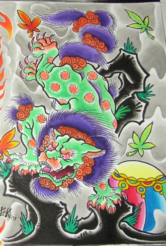 foo dog painting