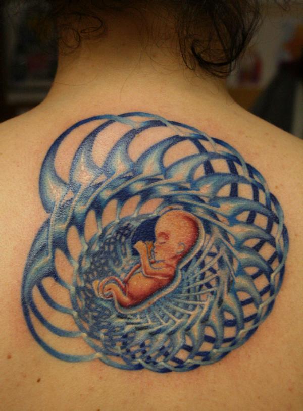 Fetus in a Fractal Tattoo by George Perham: TattooNOW