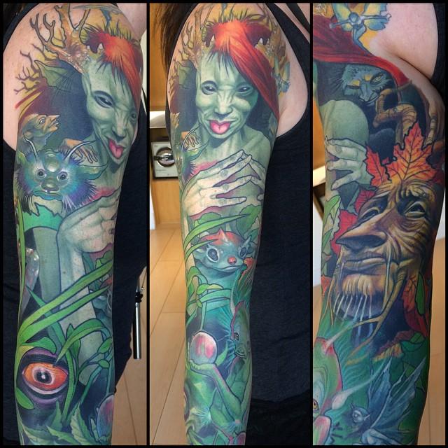 Fairy Sleeve Tattoo by Steve Moore: TattooNOW - Fairy Sleeve2