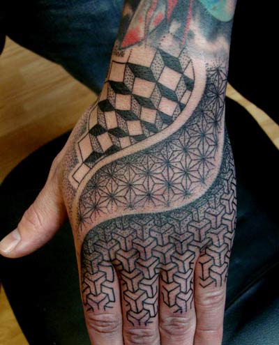 Geometry hand tattoo by Cory Ferguson: TattooNOW