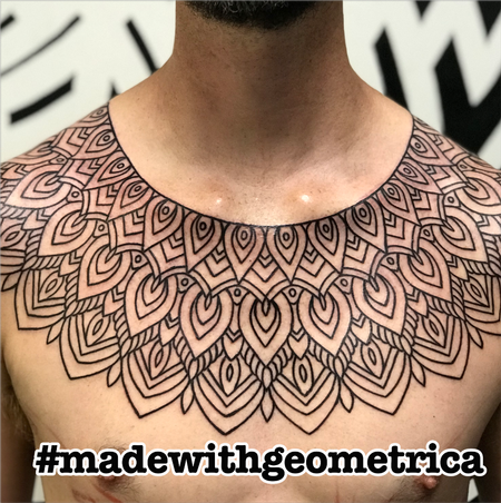 Cory Ferguson - geometric collar tattoo