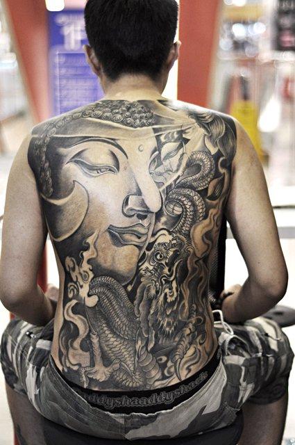Black and Grey Buddha Tattoo by Meng Xiangwie: TattooNOW Black and Grey Buddha Tattoo by Meng Xiangwie: TattooNOW