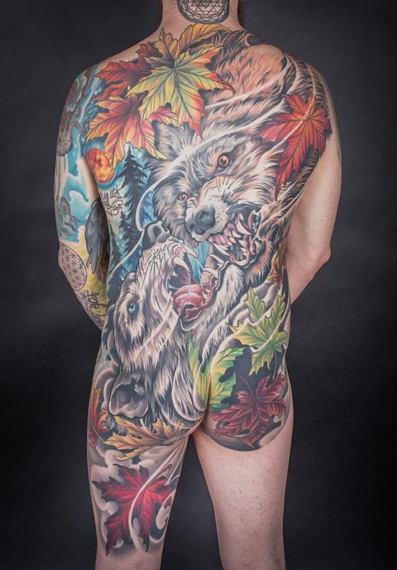 Tale of Two Wolves by Aaron Della Vedova: TattooNOW