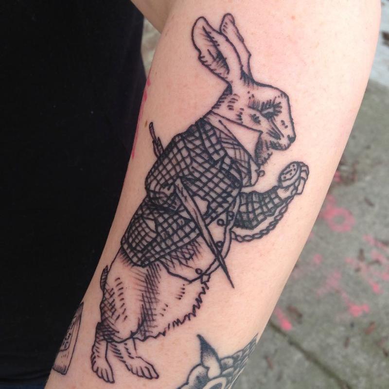 Alice In Wonderland White Rabbit By Haley Gogue TattooNOW Alice In Wonderland White Rabbit By Haley Gogue TattooNOW