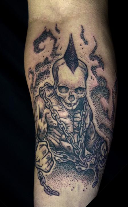 Hanging Out Skulls Chain Goth Biker Skeleton Punk Tattoo Fantasy T Tee  Shirt  Fearless Apparel