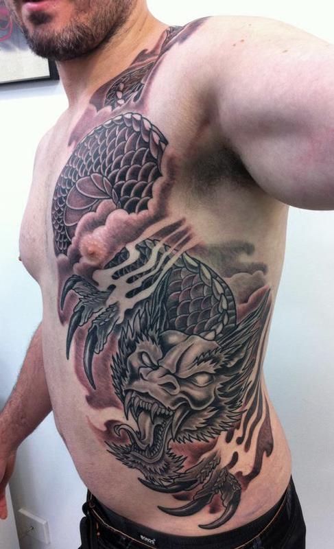 Rib Dragon Tattoo by Kelly Marshall: TattooNOW