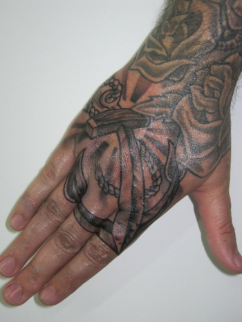 Tattoos - Anchor hand tattoo - 51916