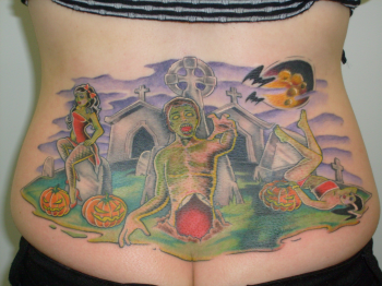 Kelly Marshall - Color zombie tattoo