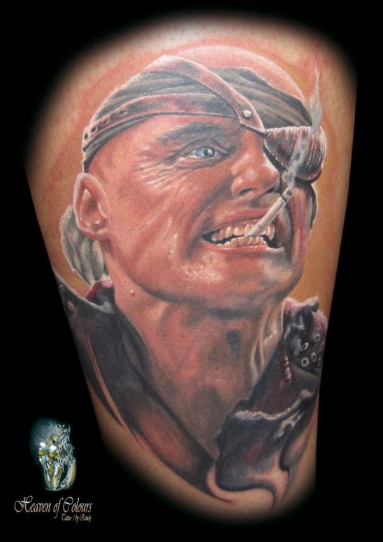 Smoking Portrait Tattoo by Randy Engelhard TattooNOW