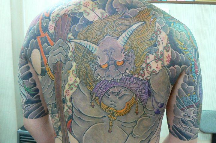 Japanese Tebori Tattoo Backpiece by Bunshin Sekien Horimasa: TattooNOW
