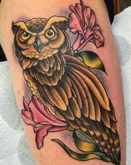Color Owl Tattoo