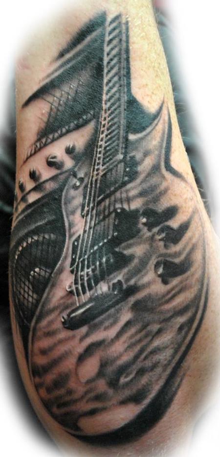 Tattoos - Custom Guitar on forearm - 67502