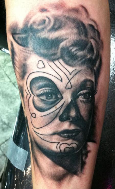 Tattoos - Black and Gray Lucille Ball - 68275
