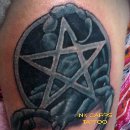 Tattoos - Pentagram scorpion in blue - 127799