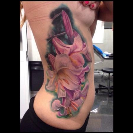 Tattoos - Realistic lilies in color  - 91140